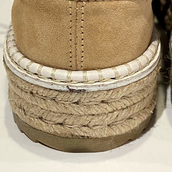 RAG & BONE Kent Espadrille Platform Sneakers Dune Tan Suede Womens Size 37 - Picture 12 of 12